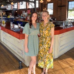 Who What Wear Garden Vine Floral Midi Dress